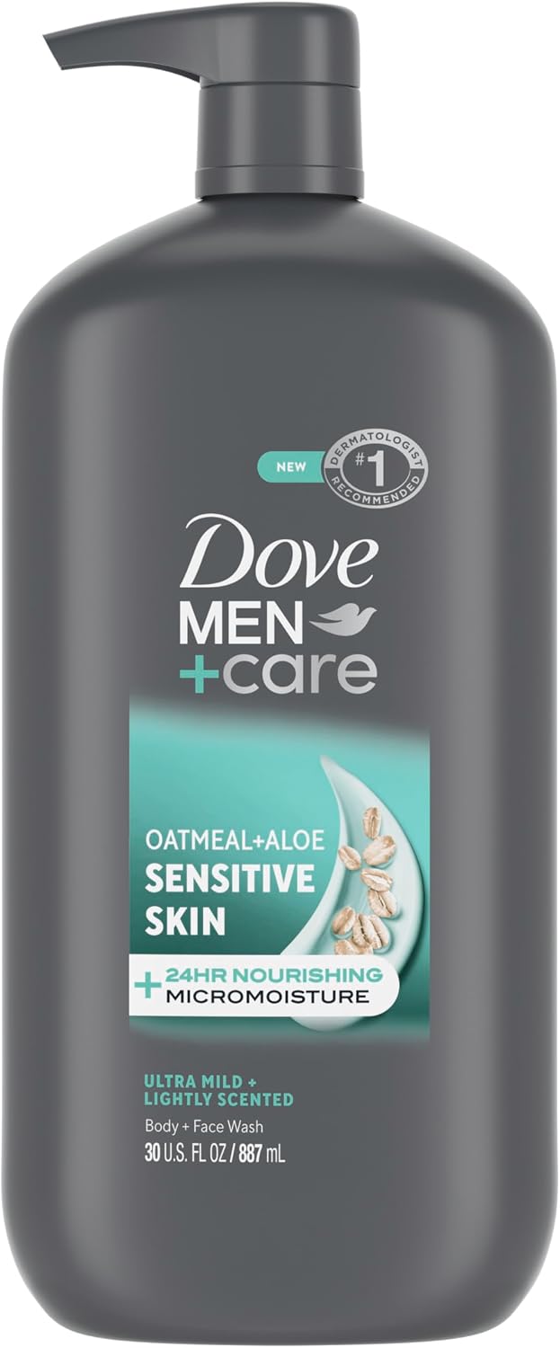 DOVE MEN + CARE Body & Face Wash, Sensitive Skin, Hydrated, 30 oz