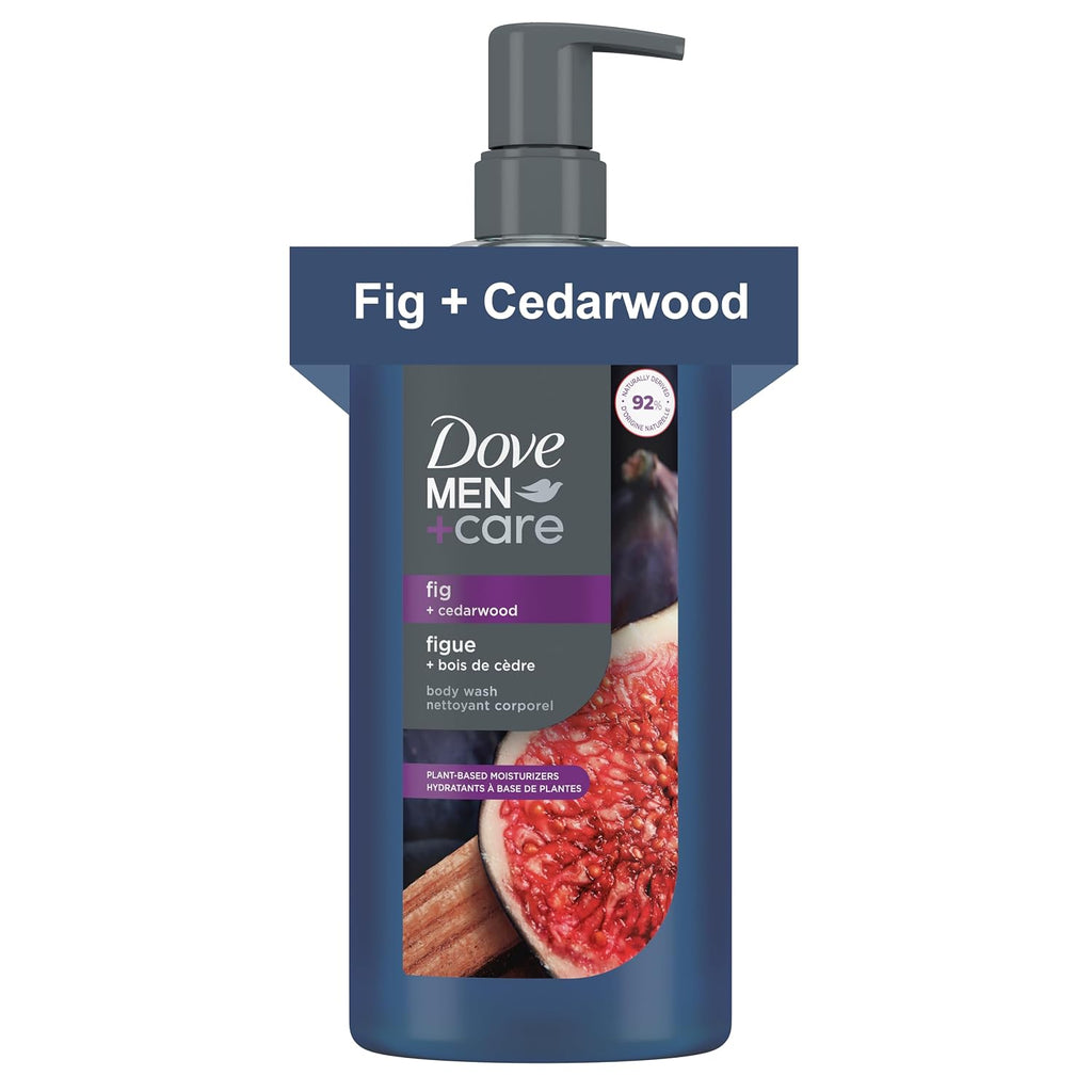 Dove Men Moisturizing Body Wash for Men, Fig + Cedarwood, 26 oz