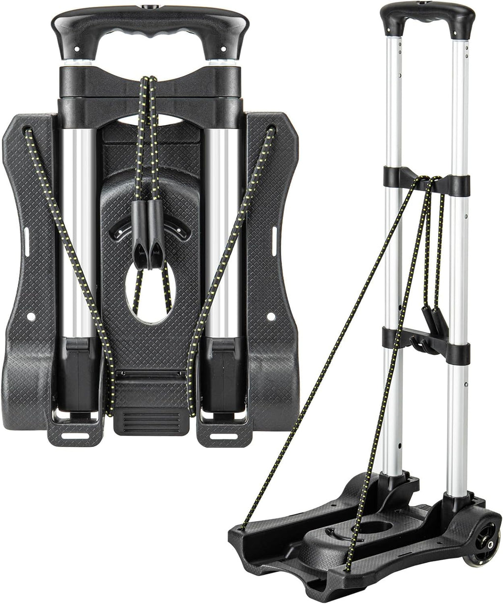 Vsaikeo Small Folding Hand Truck Dolly with 2 Wheels, Foldable Luggage Cart