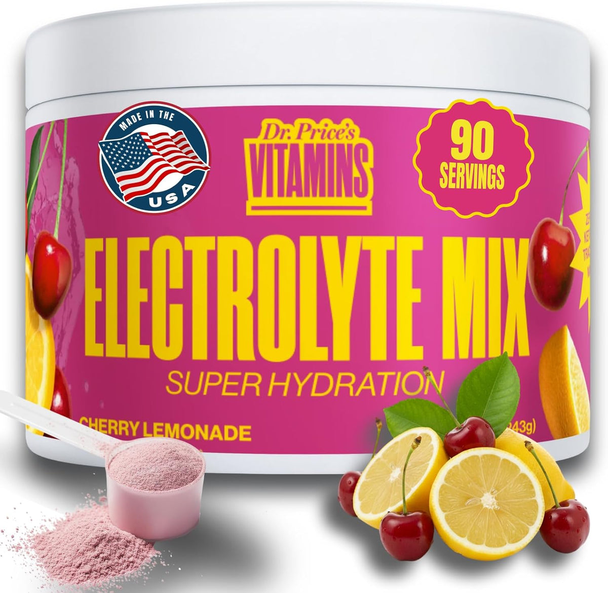Dr. Price's Vitamins Electrolytes Powder Packets, Lemon Lime, 30 Pack