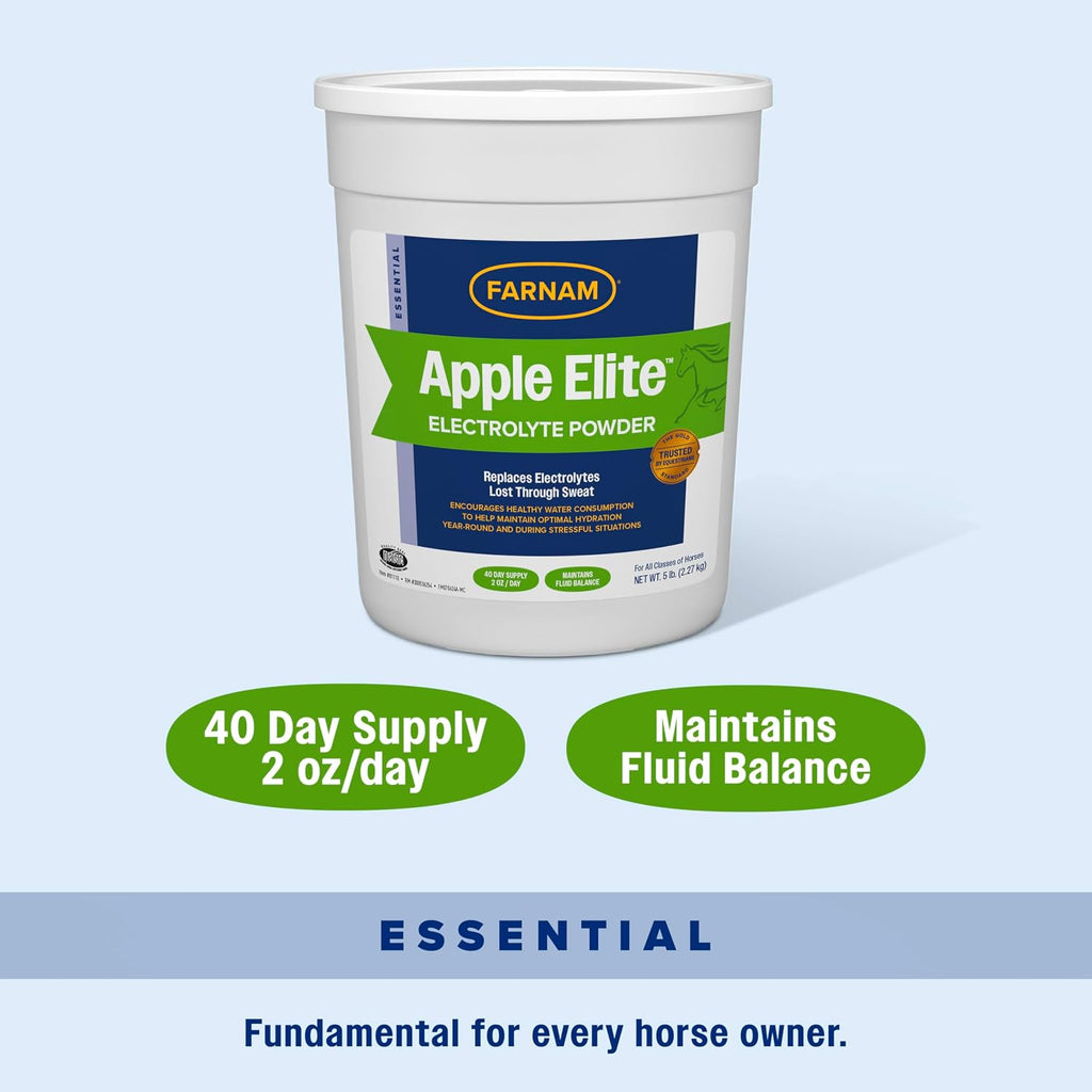 Farnam Apple Elite Horse Electrolytes Powder Supplement, 40 Day Supply