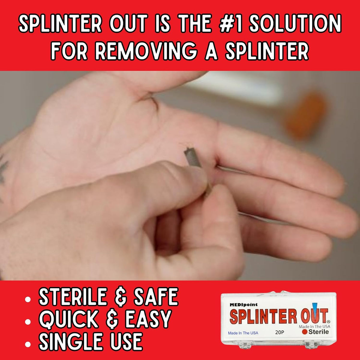 Medipoint Splinter Out Splinter Remover, 20 Count