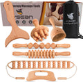 7-Piece Wooden Massage Tool Kit, Manual Body Massager Set for Home