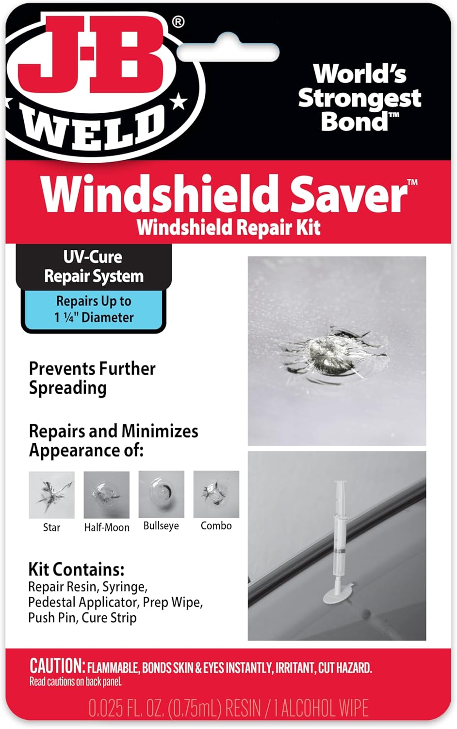 J-B Weld 2100 Windshield Saver Repair Kit, 0.025 fl. oz