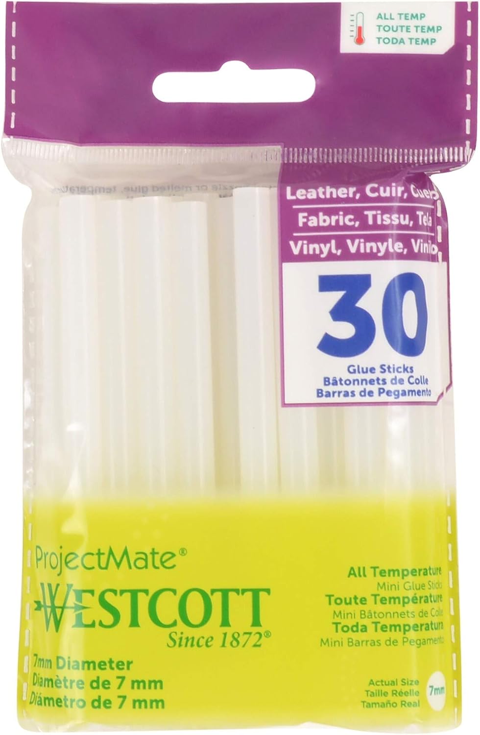 Westcott 16837 Premium All-Temperature Mini Glue Sticks for Hot Glue Gun, 30 Pack