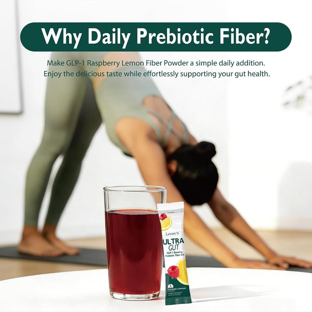 UltraGut GLP-1 Booster Fiber Mix Drink, Raspberry Lemonade, 30 Servings