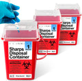Sharps Containers for Home Use, Needle Disposal, Sharps Disposal, Small Biohazard Containers - 1 Quart