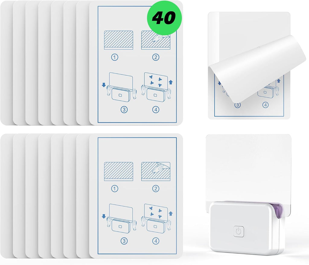 LFSYS 40 Packs Refill Card(Refills Only) for Plug in UV Light Fly Trap, Sticky Board Refills for LFSYS Plug-in Fly Trap