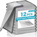 Forggon Non Scratch Wire Dishcloth,New Upgrade 3-Layer,12pcs,7.08"X8.86"