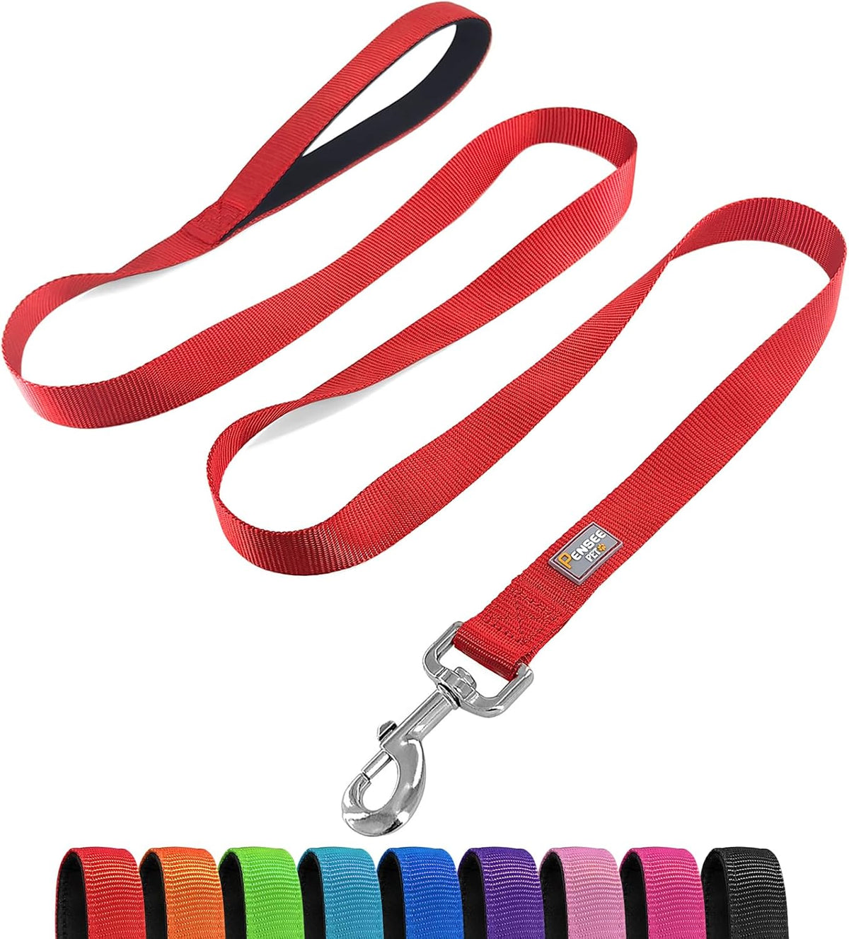6 FT Basic Dog Leash for Medium Dogs,Black