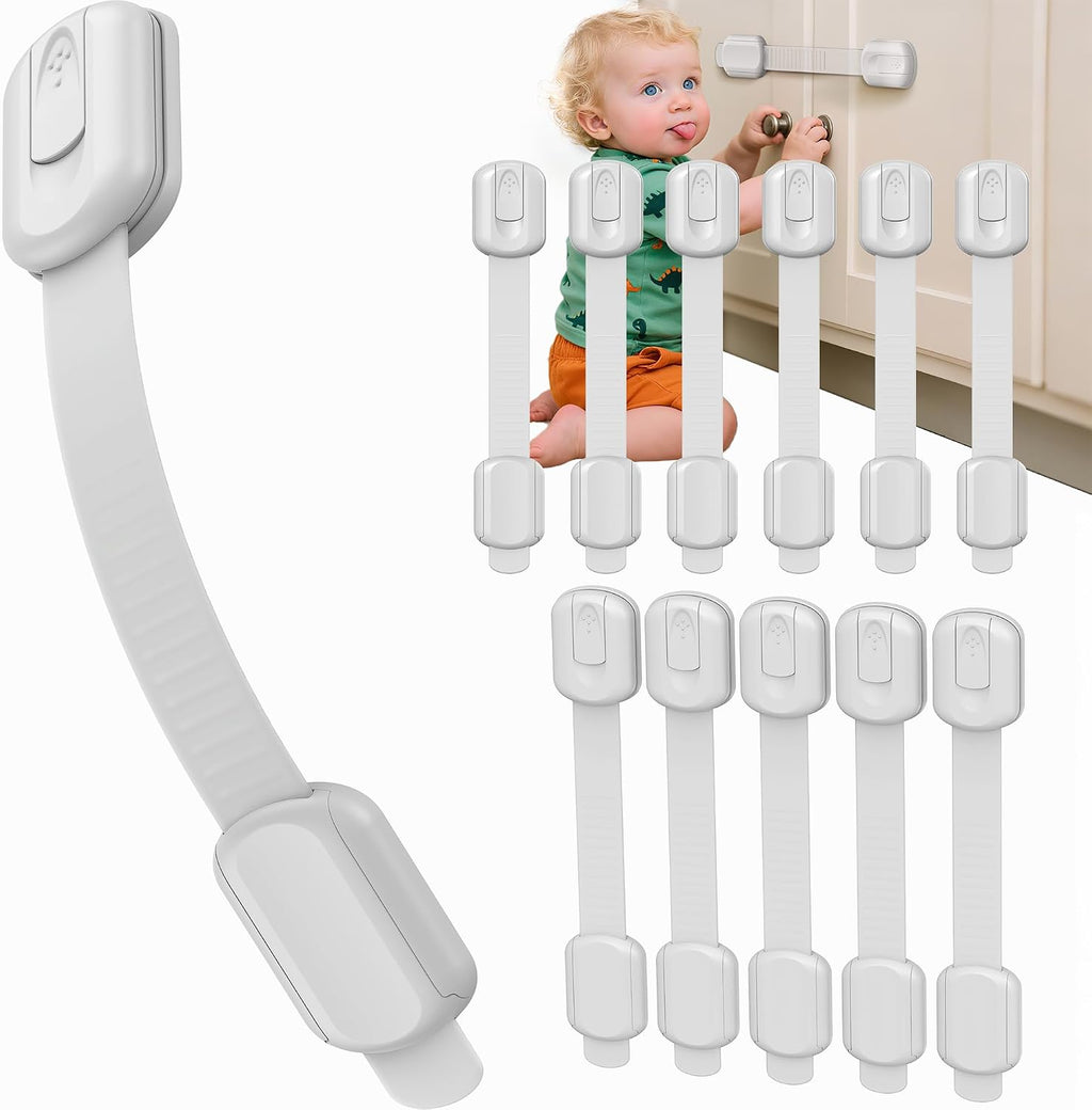 Infinno Cabinet Locks for Baby Proofing, Child Safety Latches, 12 Pack