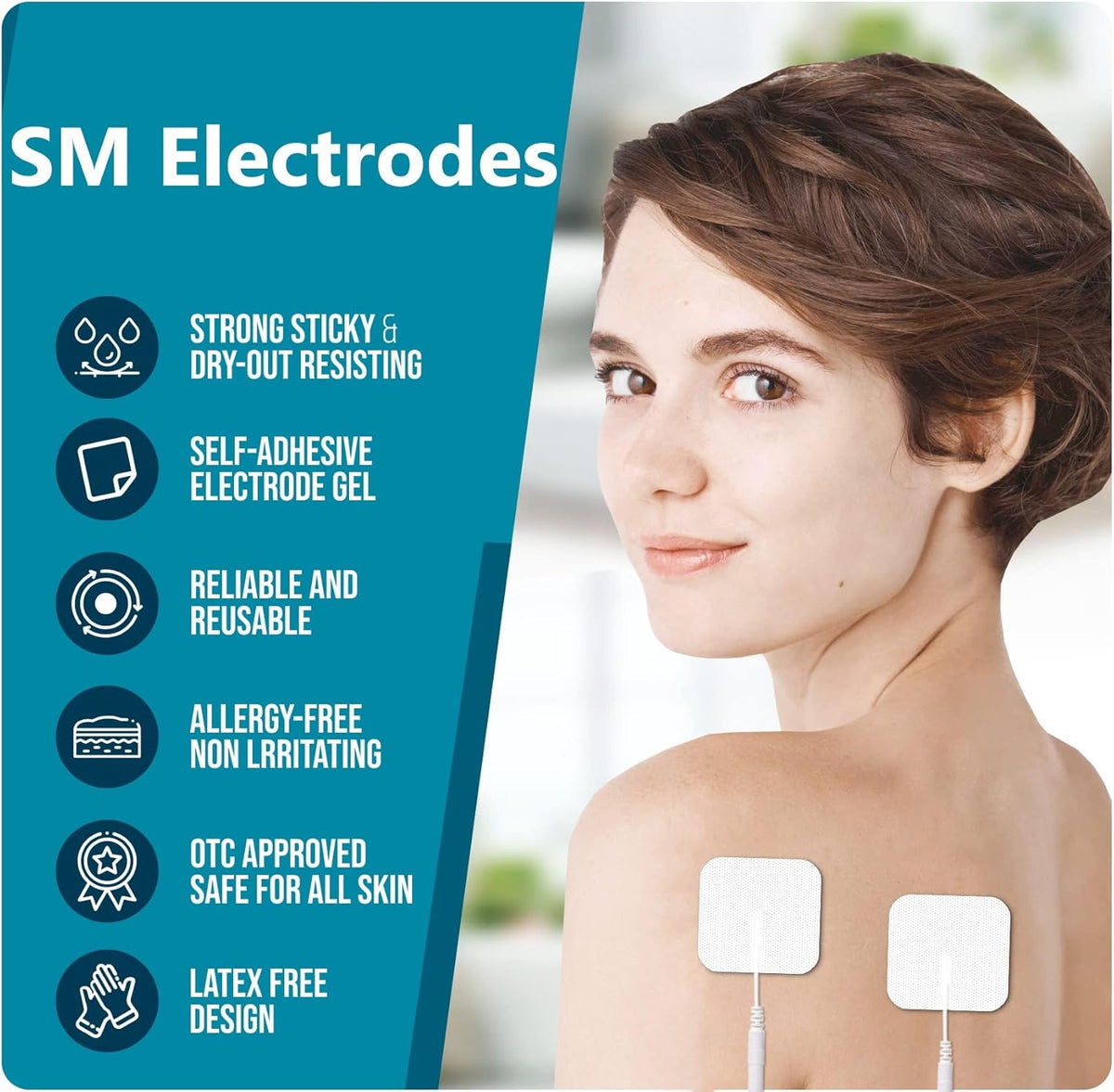 Self-Adhesive Electrode TENS Unit Electrode Pads 2x2" - 20 Pack