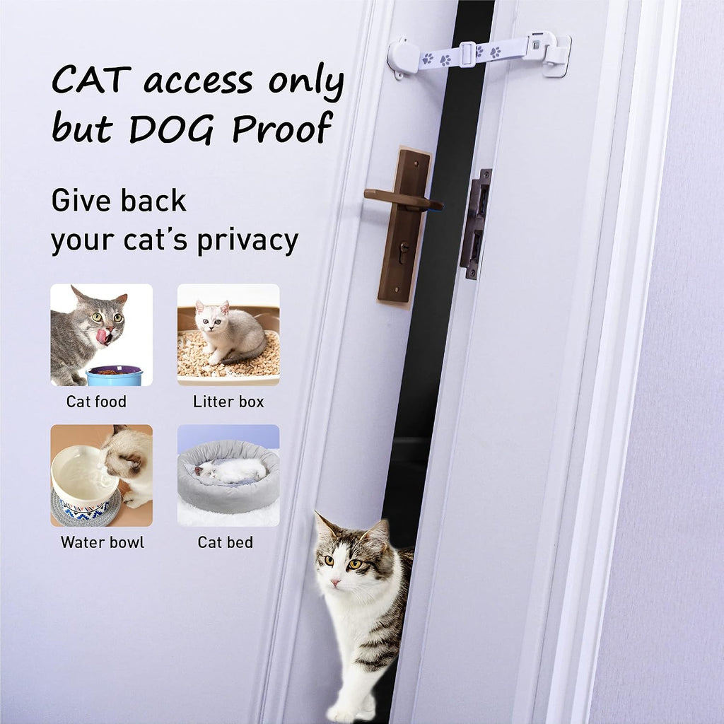 Neobay Adjustable Door Strap and Latch, Keeps Dogs Out of Litter Box