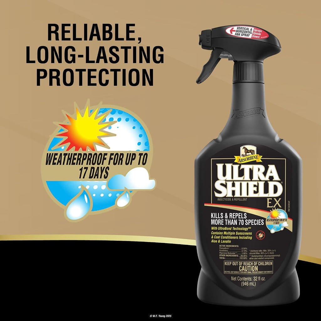Absorbine UltraShield EX Insecticide & Repellent, 32 fl oz Sprayer