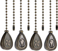 4 Pack Bronzed Ceiling Fan Pull Chain Extension, 12'' Decor Light Fans Icon