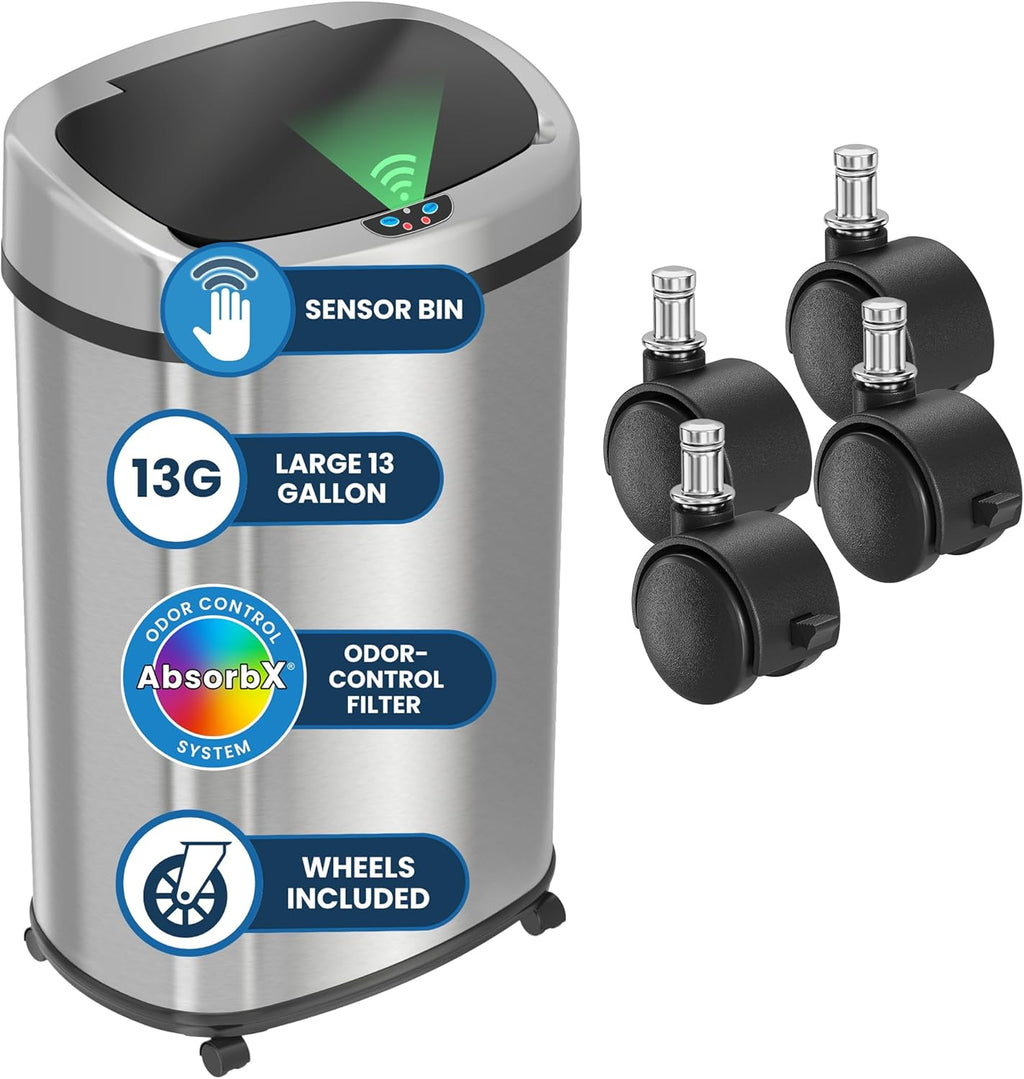 iTouchless Patented Large 24 Gallon Motion Sensor Trash Can | Odor Filter