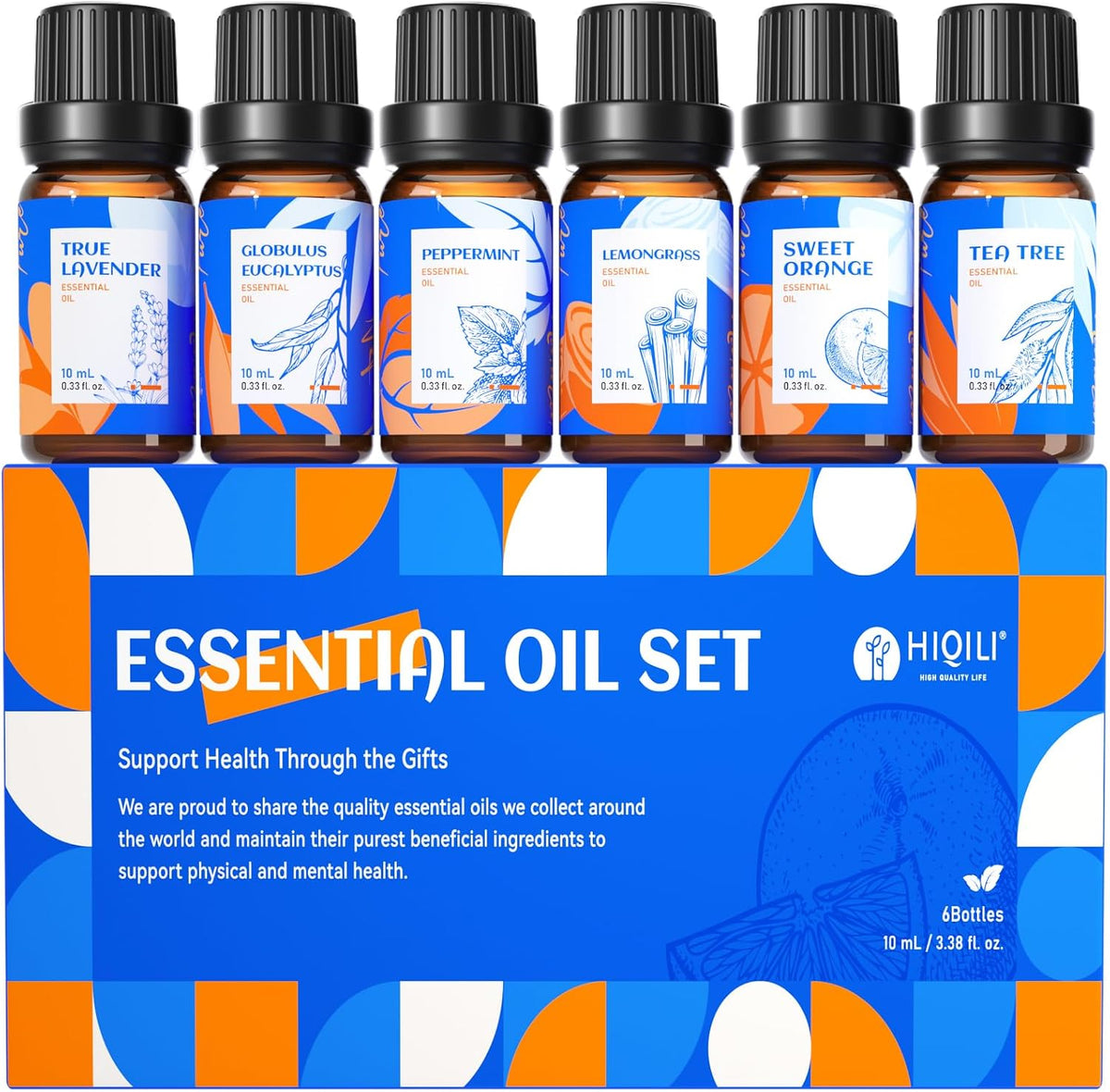 HIQILI Top 16 Essential Oils Set for Skin, Aromatherapy & Home Use