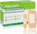 NeuHeils Silicone Bandages for Sensitive Skin, Large 2"x4", 40 Pack