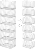 4-Tier Stackable Closet Organizers and Storage Basket - Foldable Closet Shelf Organizer System, Sturdy Metal Space-Saving Clothes Storage Bins for Wardrobe, Black