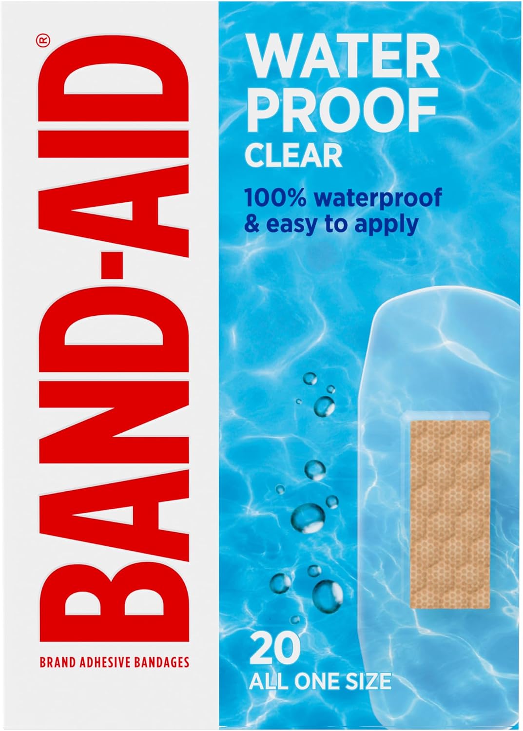 BAND-AID Brand Clear Waterproof Spot Adhesive Bandages, All One Size, 50 Ct
