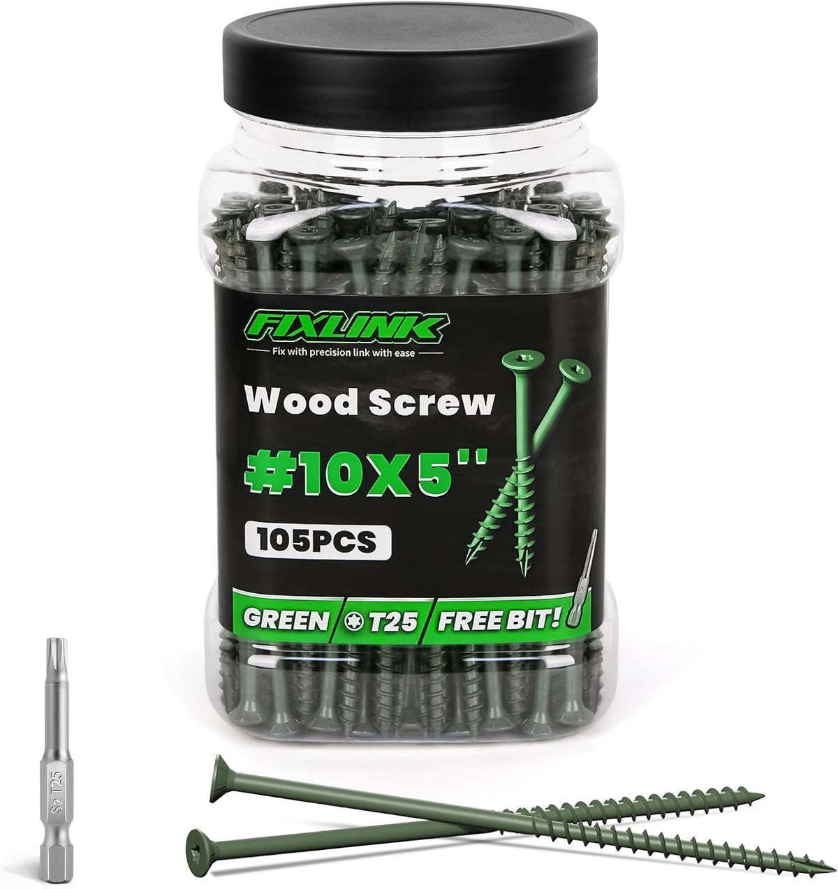 Deck Screws 3 Inch, 310PCS, FIXLINK #10 x 3 Wood Screws, Tan