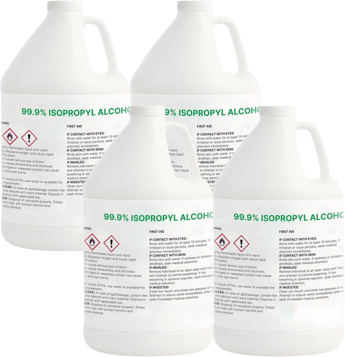 99.9% Pure Isopropyl Alcohol, Concentrated IPA, 1 Gallon 4 Quarts Pack