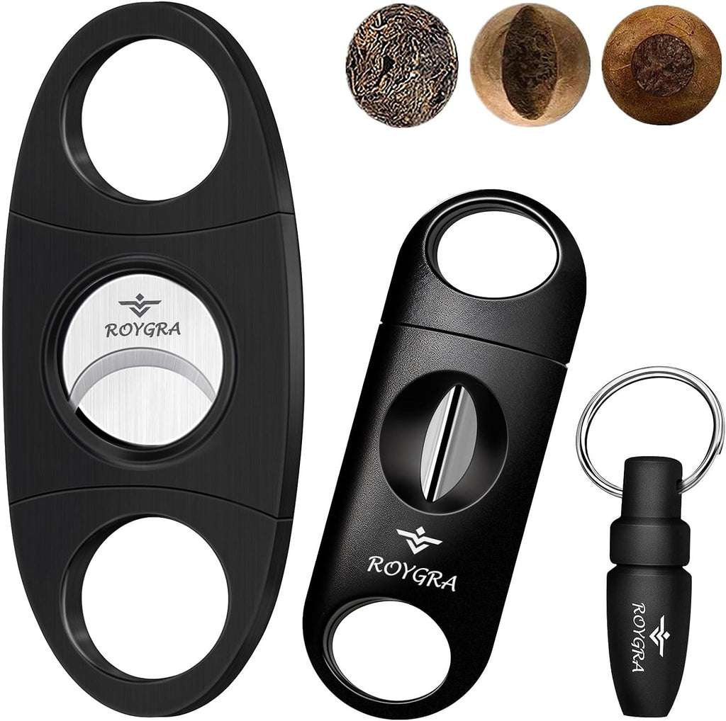 roygra Cigar Cutter (3 Pack) - Guillotine, V Cut, Punch, Gift Box Packaging