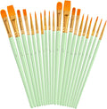 Soucolor Acrylic Paint Brushes Set, 20 Pcs Pointed Tip Artist Paintbrushes