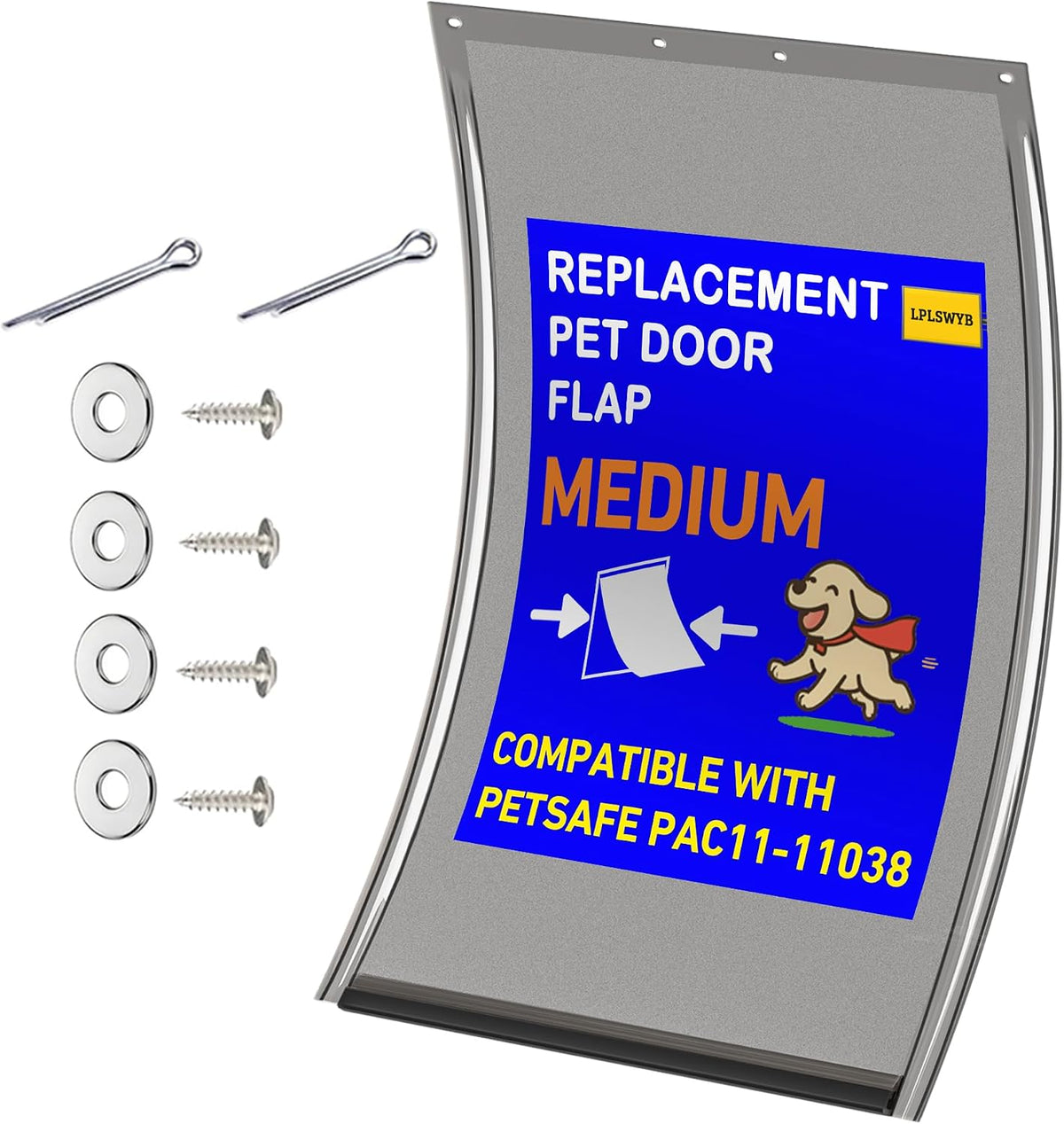 2PC Replacement Flap PAC11-11039 with Screws & Washers for PetSafe Dog Door