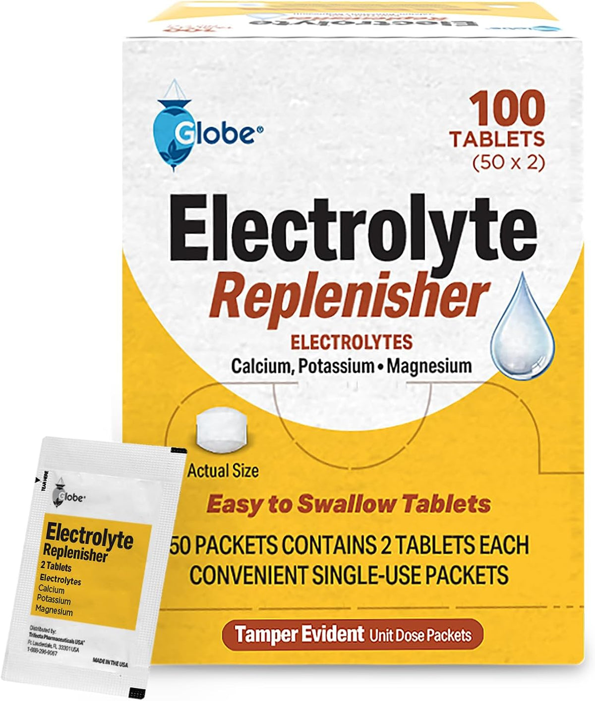 Globe Electrolyte Replenisher Tablets, 100 Count, Hydration Support Pack