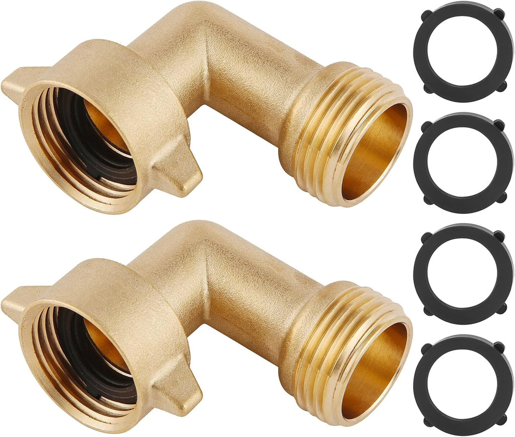 90-Degree Hose Elbow For RVs — Solid Brass Construction
