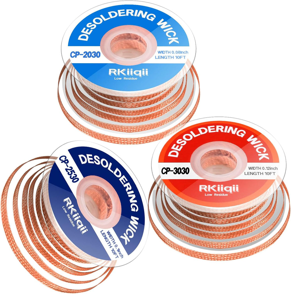 3PCS Solder Wick Braid with Flux, Upgraded Desoldering Wick, 3 Sizes