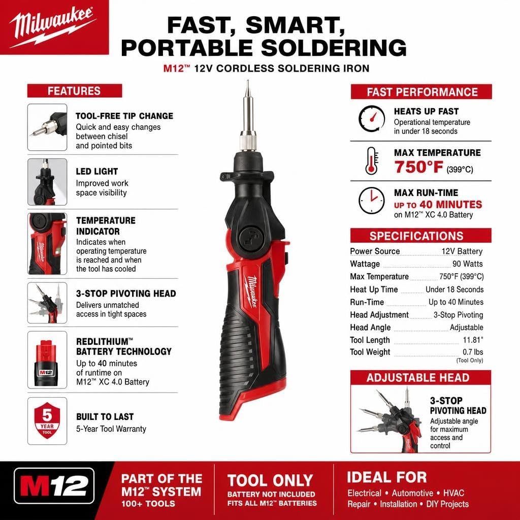 M12 Soldering Iron (Bare Tool)