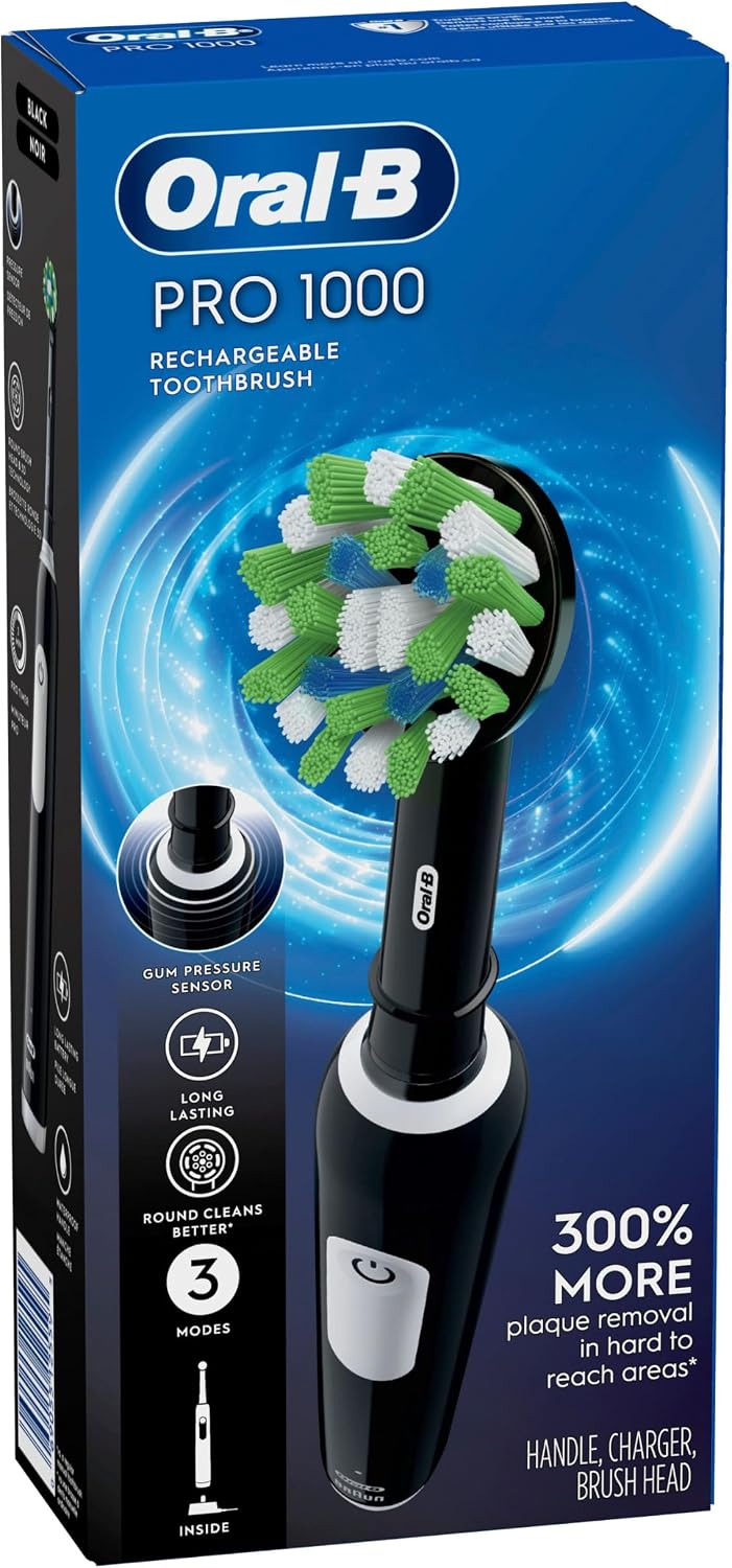 Oral-B Pro 1000 Rechargeable Electric Toothbrush, Black