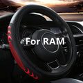 Yangday Leather Steering Wheel Cover for Dodge Ram 1500 2500 3500, 15.5-16 Inches Car Steering Wheel Cover with Anti-Slip Massage Particle (Black)