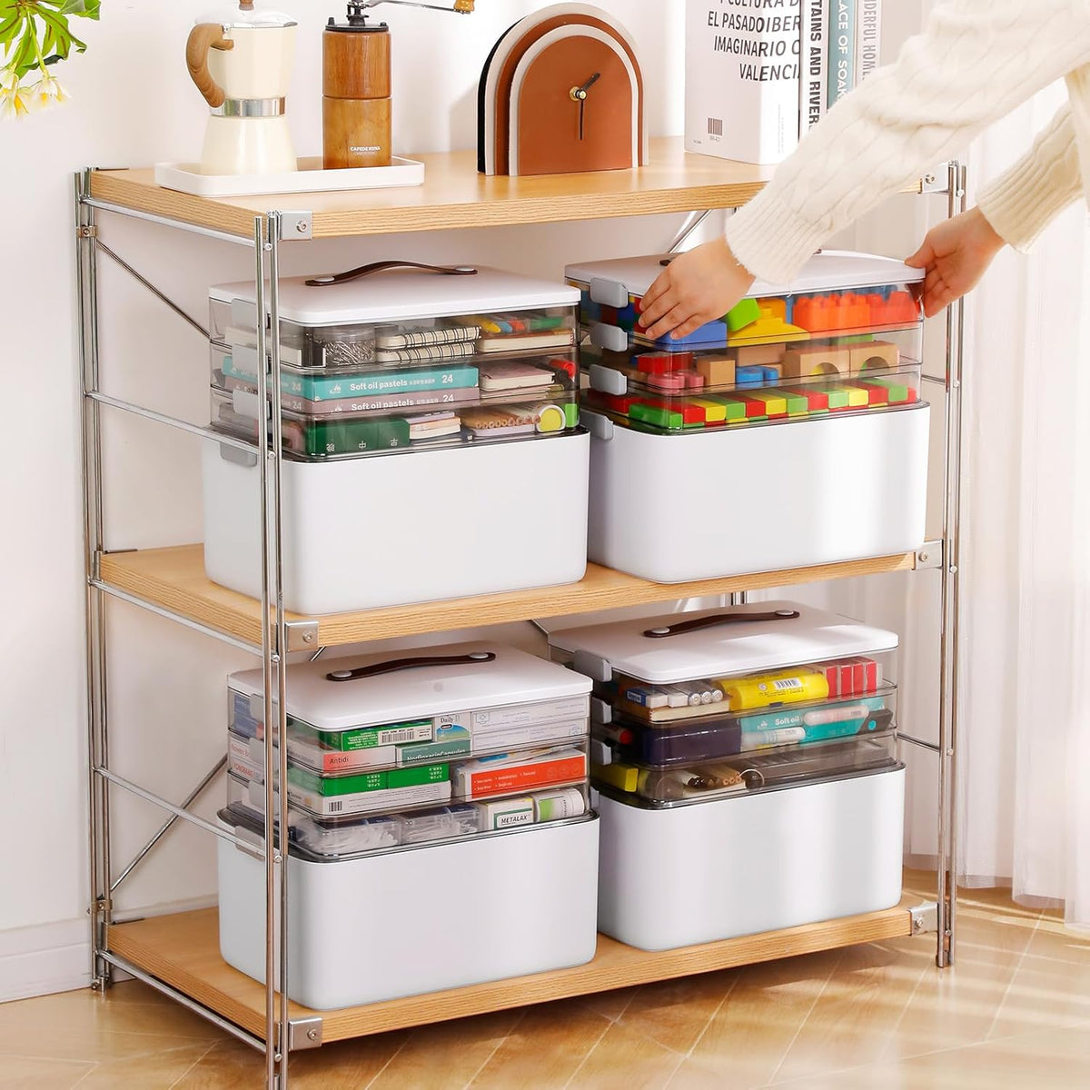 MOPALL Craft Medicine Cabinet Organizers Storage Box for Art Supply Sewing
