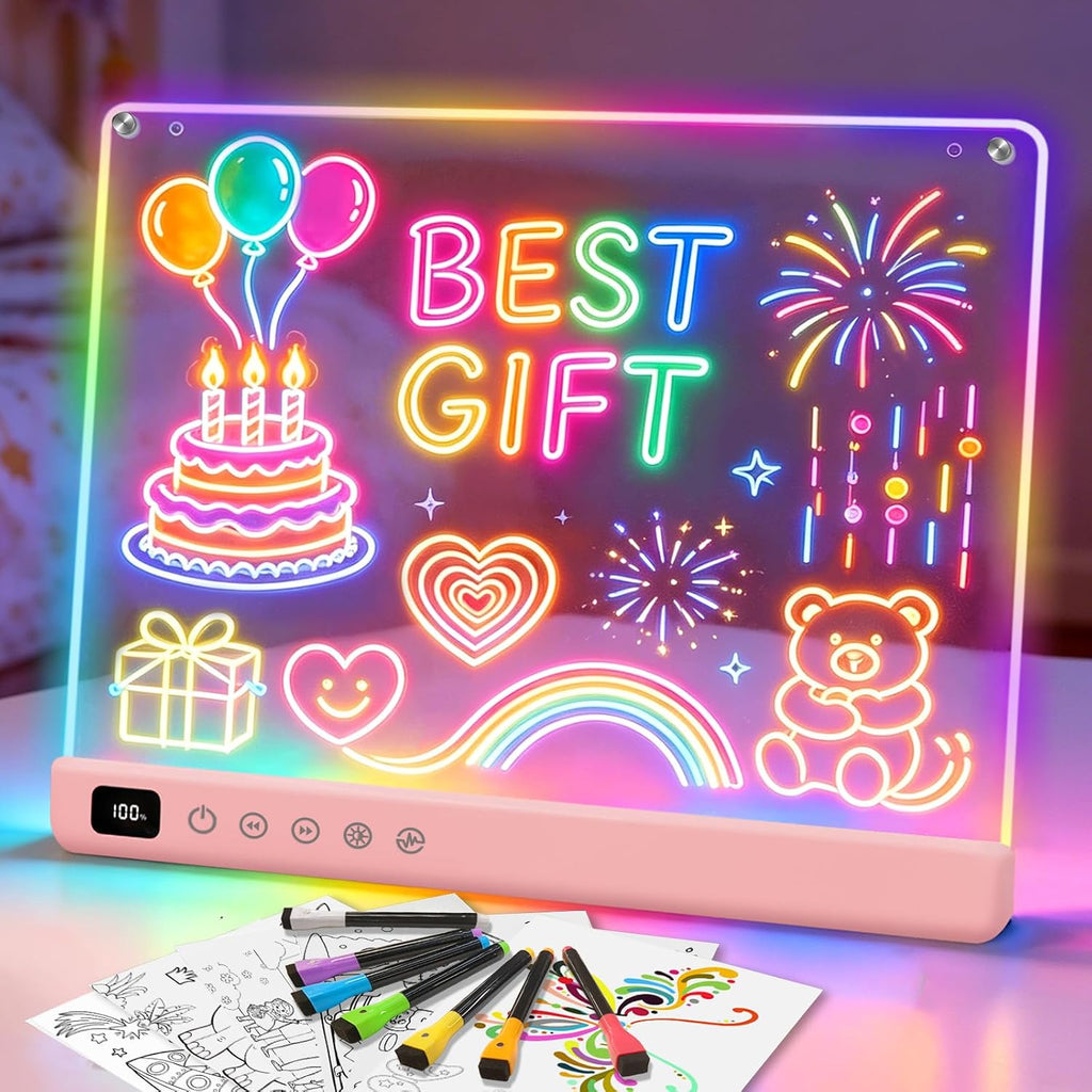 Cosmody Rechargeable LED Drawing Board,Gift for Boys Girls Ages 3+ (White)