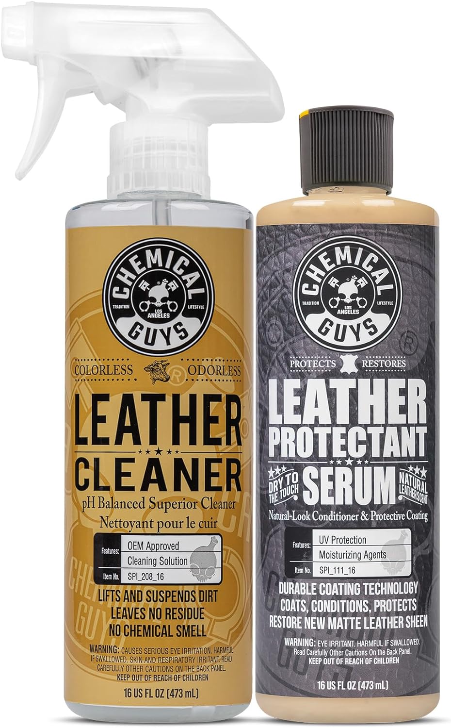 Chemical Guys, Colorless & Odorless Leather Cleaner, Car Interiors, 16 oz