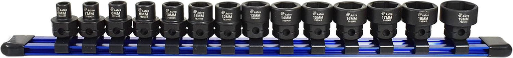 Astro Tools 78319 19pc 3/8" Drive 6-24mm Low Profile Nano Impact Socket Set - No Skips