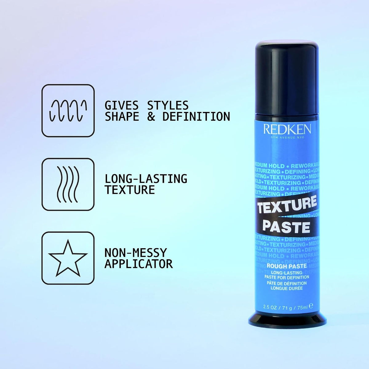 Redken Long-Lasting Styling Paste – Flexible Control, Medium Hold, 3.4 Oz