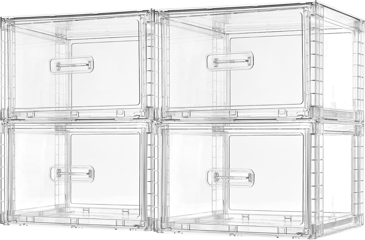 Vtopmart 2 Pack Large Clear Stackable Storage Drawers for Closet, 23QT