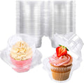 NPLUX 50 Pack Individual Cupcake Containers Plastic Cupcake Boxes Stackable