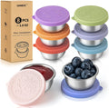 8 Pack - 1.6 Oz Small Salad Dressing Containers To Go, Sauce Cups with Lids