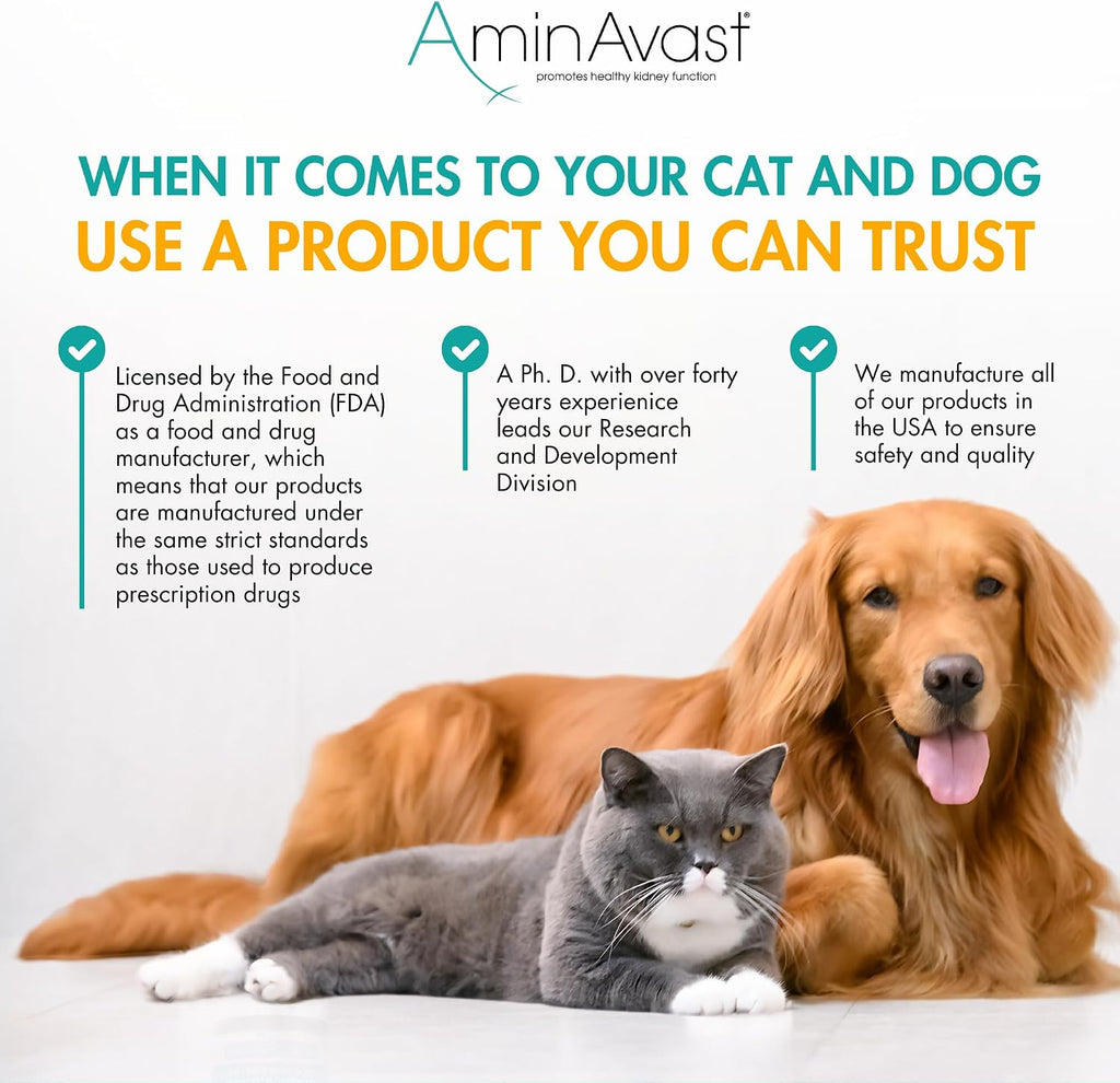 AminAvast 300mg Kidney Support for Cats & Small Dogs, 60 Sprinkle Capsules