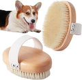 Soft Boar Bristle Pet Palm Brush for Short Haired Dogs and Cats with Band, Reduce Shedding, Ergonomic Dog Brush, Easy to Hold and Reduces Stress On Your Wrist | Ideal for Daily Grooming
