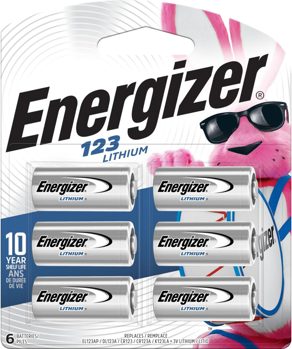 Energizer 123 Lithium Batteries (6 Pack), 3V Photo Batteries