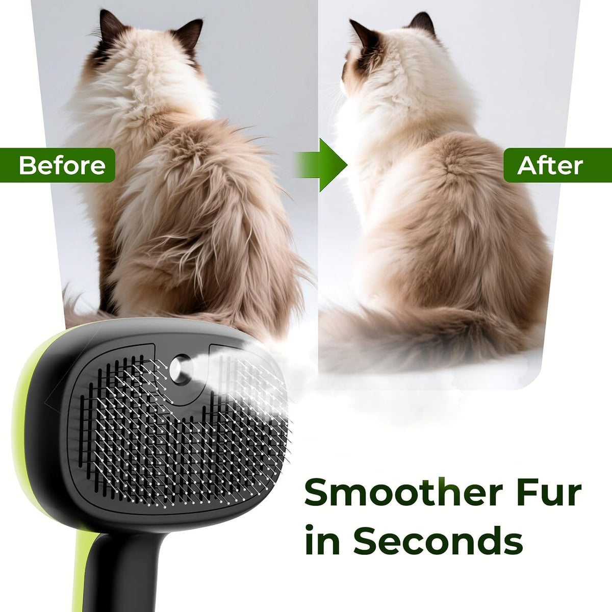 Pecute Self-Cleaning Steam Dog Cat Brush for Heavy Shedding/Long Coats