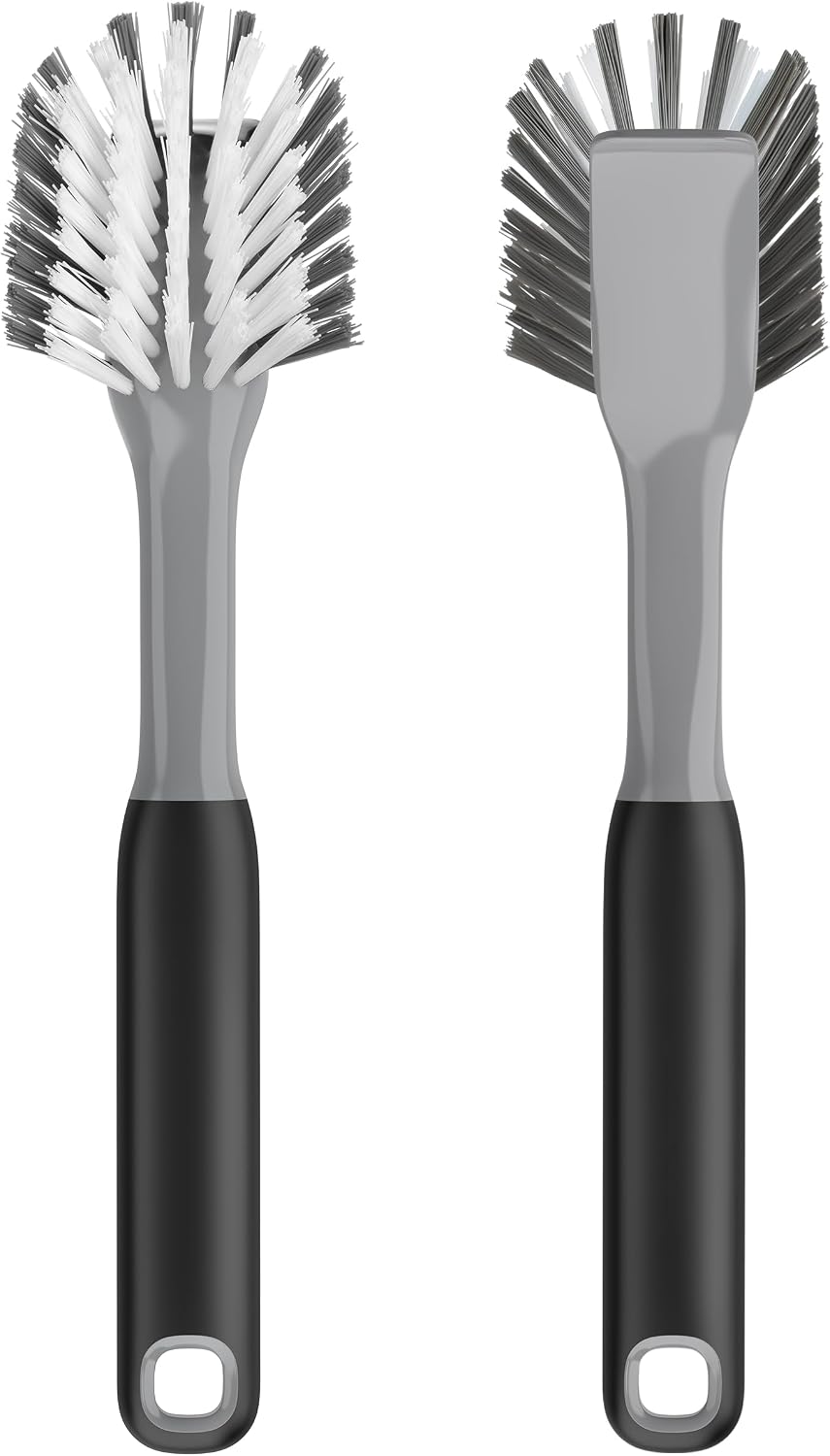 ROSEOK Dish Brush, Dish Scrubber, Nylon Bristles with Built-in Scraper