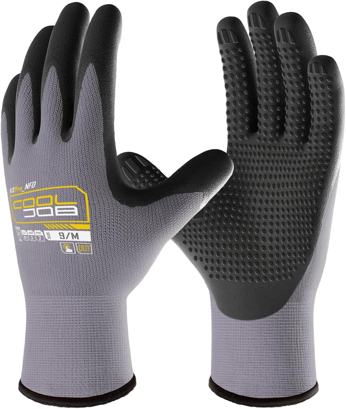 COOLJOB 3/6/12 Pairs Nitrile Nitrile Dipped Nylon Safety Work Gloves