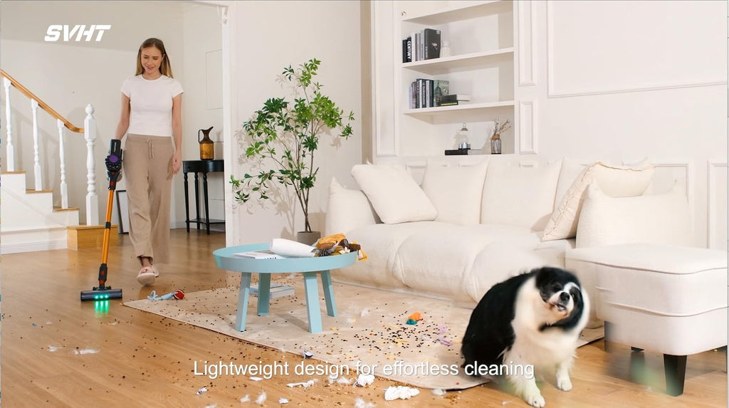 Cordless Vacuum Cleaner, 500W 45KPA Stick Vacuum Cleaners for Home